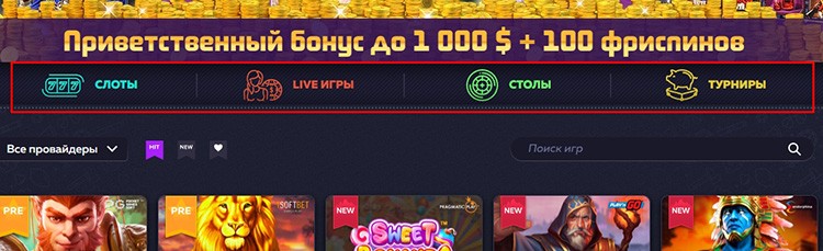 Раздел бонусов